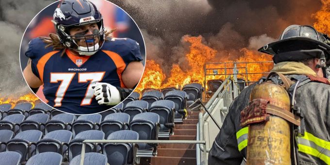 Broncos-Arena - Flammen-Inferno! Tribüne von NFL-Stadion brennt nieder