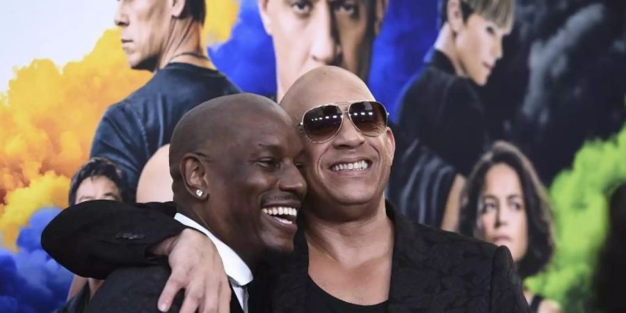 Hollywood-Schauspieler Tyrese Gibson und Vin Diesel bei der Premiere des Films «F9: Fast &amp; Furious 9» im TCL Chinese Theatre in Los Angeles. Foto: Jordan Strauss/Invision/dpa