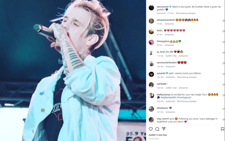 Aaron Carter ist im Alter von 34 Jahren verstorben.