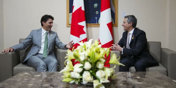 Justin Trudeau (l) mit Ignazio Cassis. cassis