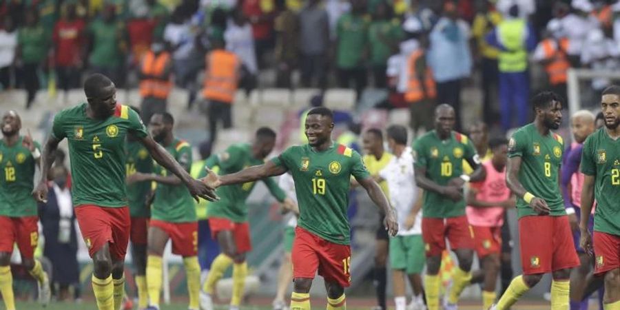 Kamerun setzte sich im Viertelfinale gegen Gambia durch. Foto: Sunday Alamba/AP/dpa