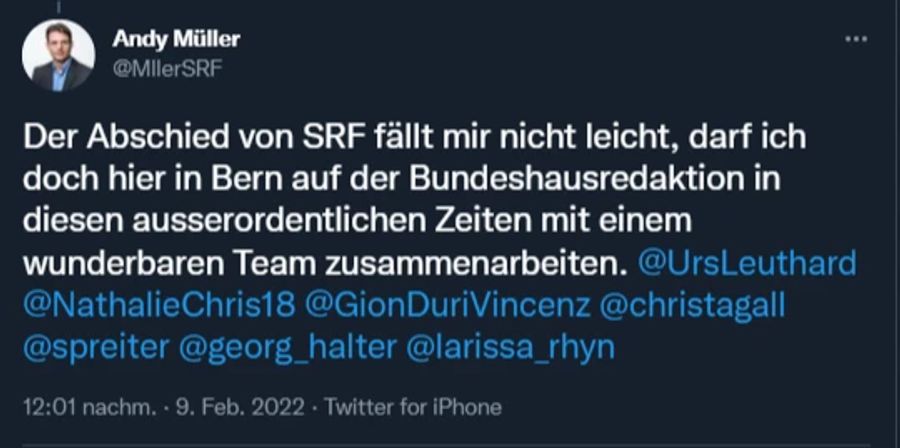 Andy Müller verkündet seinen Abgang von SRF.