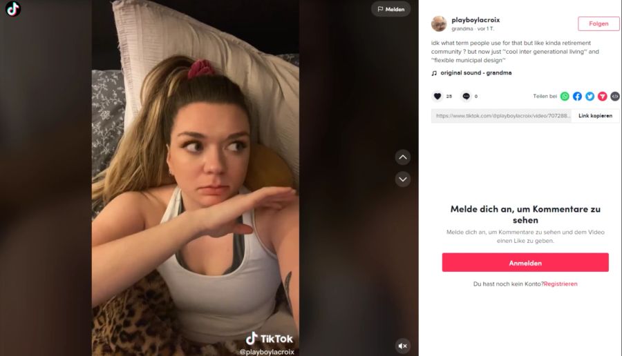 Auf Tiktok erzählt die 21-Jährige regelmässig aus ihrem Alltag in einer Seniorenresidenz.