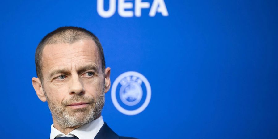 Aleksander Ceferin, UEFA-Präsident, während einer Pressekonferenz nach der Sitzung des UEFA-Exekutivkomitees.