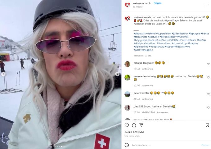 Daniel Yule hat beim Event nach Saisonschluss sichtlich Spass. Daniel Yule