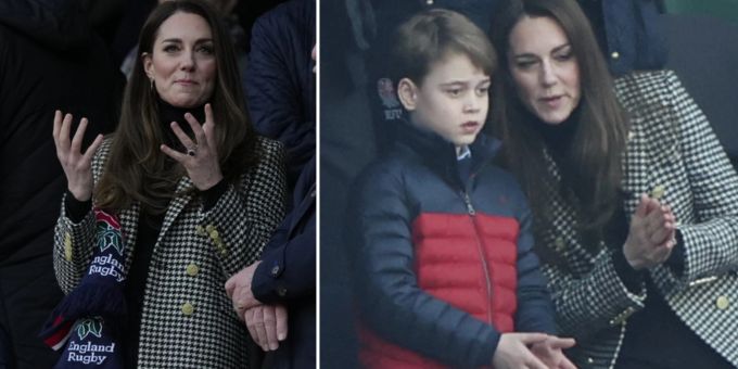 Kate Middleton verriet beim Spiel, dass Söhnchen George kürzlich das Tackling lernte. Kate Middleton