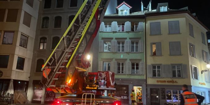 Brand im Gebäude in der Innenstadt.