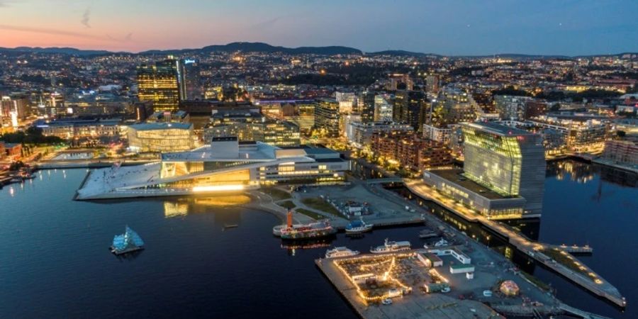 Blick auf Norwegens Hauptstadt Oslo