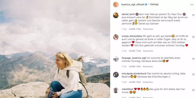 Beatrice Egli meldet sich bei ihren Fans zurück. Beatrice Egli