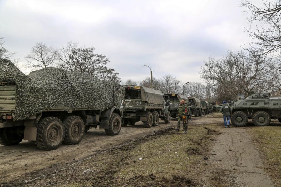 Russische Truppen in der Ost-Ukraine.