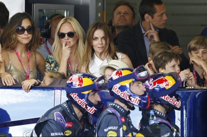 Geri Halliwell (r.) beim Formel-1-GP 2015 in Silverstone. Christian Horner Geri Halliwell