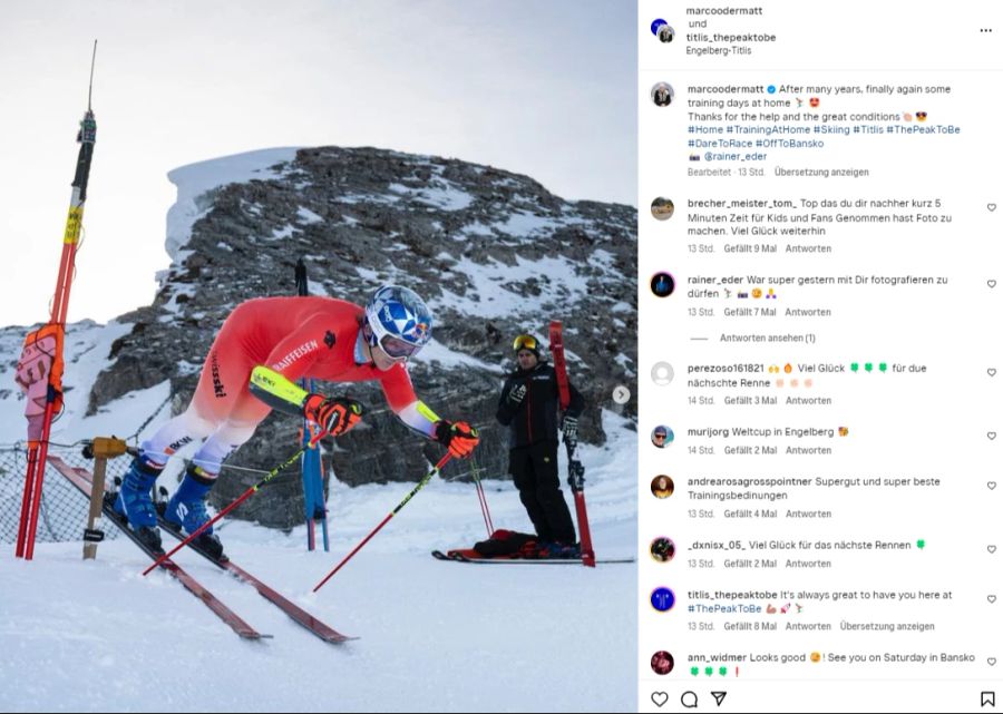 Marco Odermatt freut sich auf die Trainingstage in Engelberg.