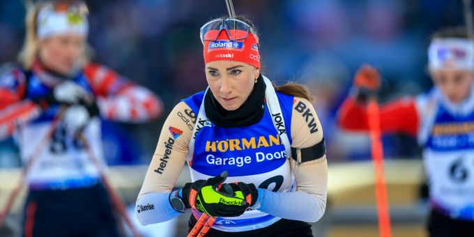 Aita Gasparin im Einsatz an der Biathlon-WM 2024. Biathlon