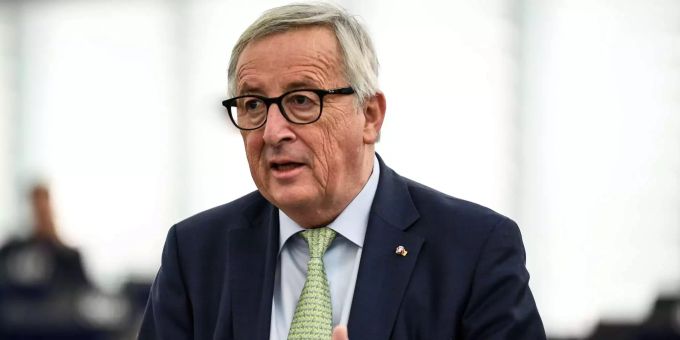 Jean-Claude Juncker, Präsident der EU-Kommission, bei einer Rede. Jean-Claude Juncker in Strassburg.
