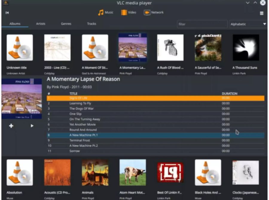 Screenshot der neuen Vorabversion vom VLC Media Player.