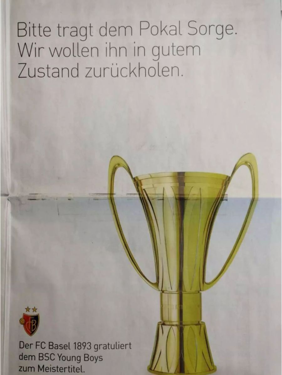 Die Basler wollen sich den Pokal bald wieder zurückholen.