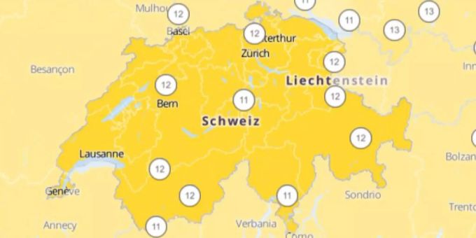 Die Sonnenstunden am Donnerstag.