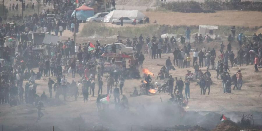 Proteste an der Grenze zu Israel im Gazastreifen.