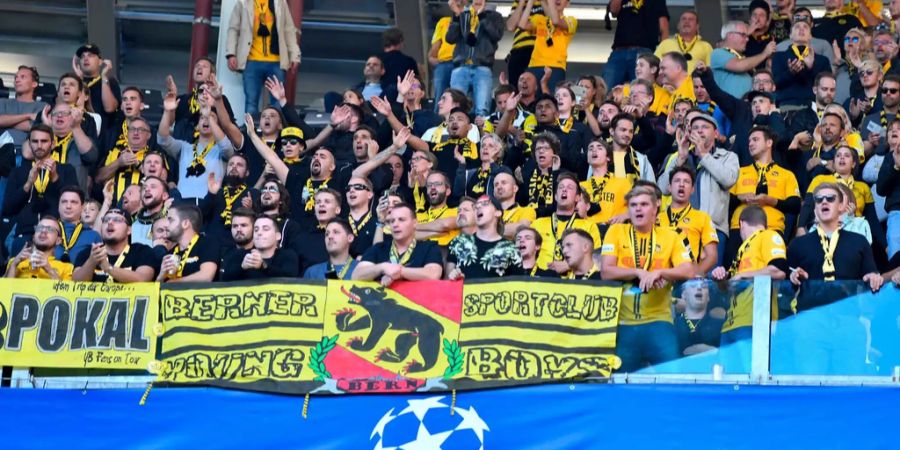 Die YB-Fans im Stadion von Juventus Turin.