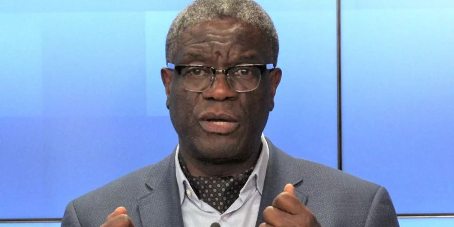 Denis Mukwege, Arzt aus der Demokratischen Republik Kongo und Friedensnobelpreisträger, spricht im Europagebäude.