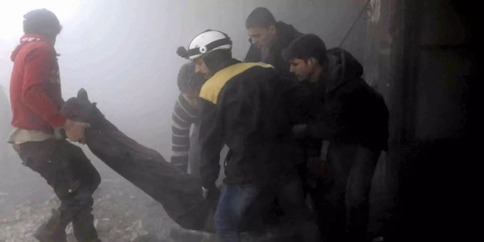 Luftangriffe auf syrisches Rebellengebiet Ost-Ghuta. Luftangriffe auf syrisches Rebellengebiet Ost-Ghuta.