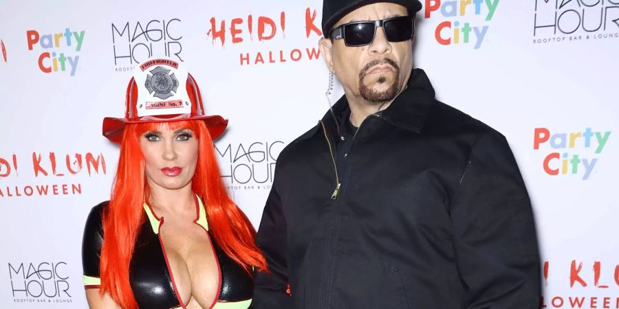 Feierten auch bei Klum: Rapper Ice-T und seine Gattin Coco Austin schauen mürrisch.