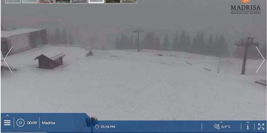 Schneefall auch in Graubünden.