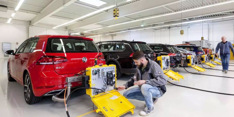 Der WLTP-Abgastest wird bei Volkswagen durchgeführt.