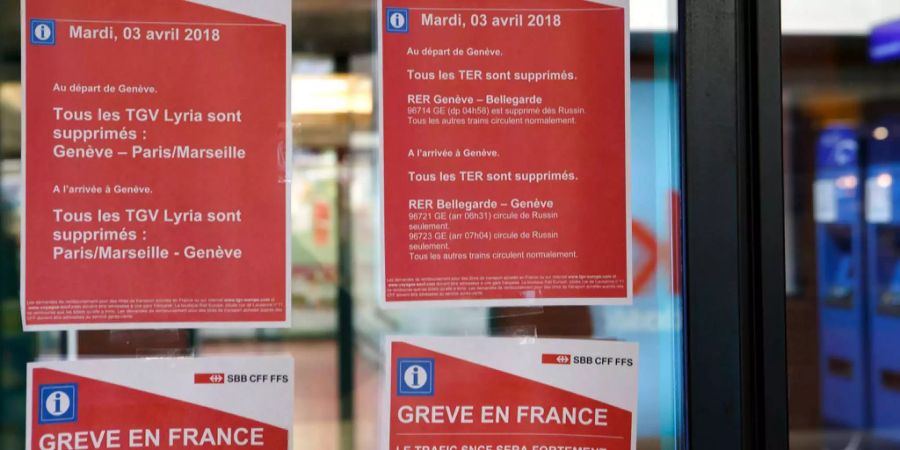 Die ständigen Streiks in Frankreich haben auch Auswirkungen auf den Schweizer Schienenverkehr.