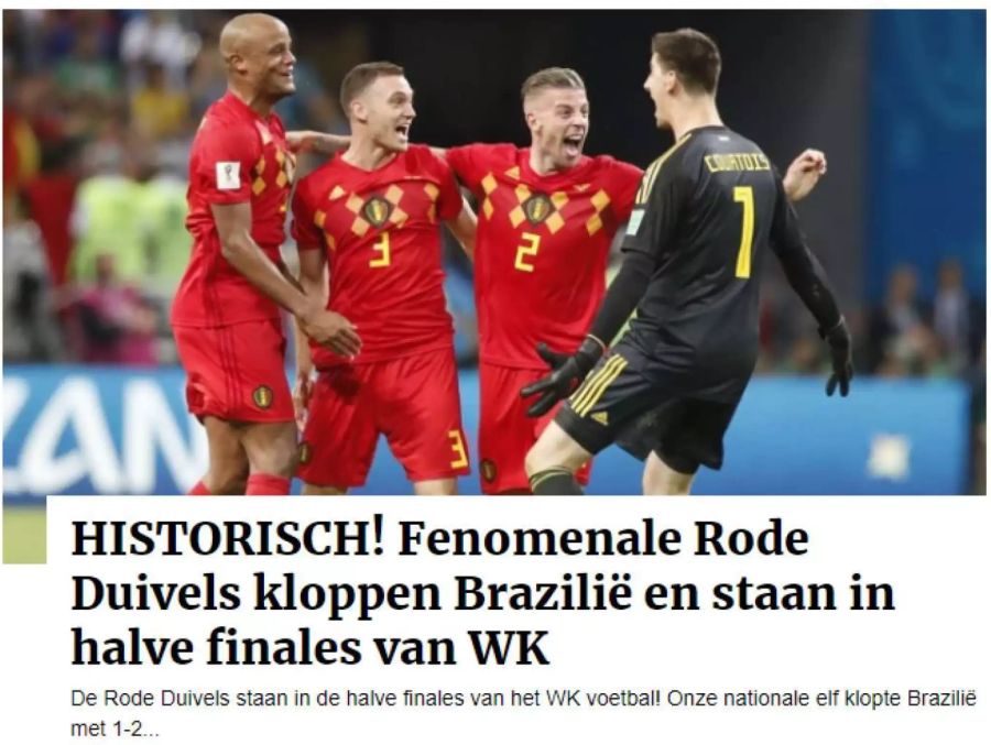 «Historisch! Phänomenale Rote Teufel schlagen Brasilien und stehen im WM-Halbfinal!»