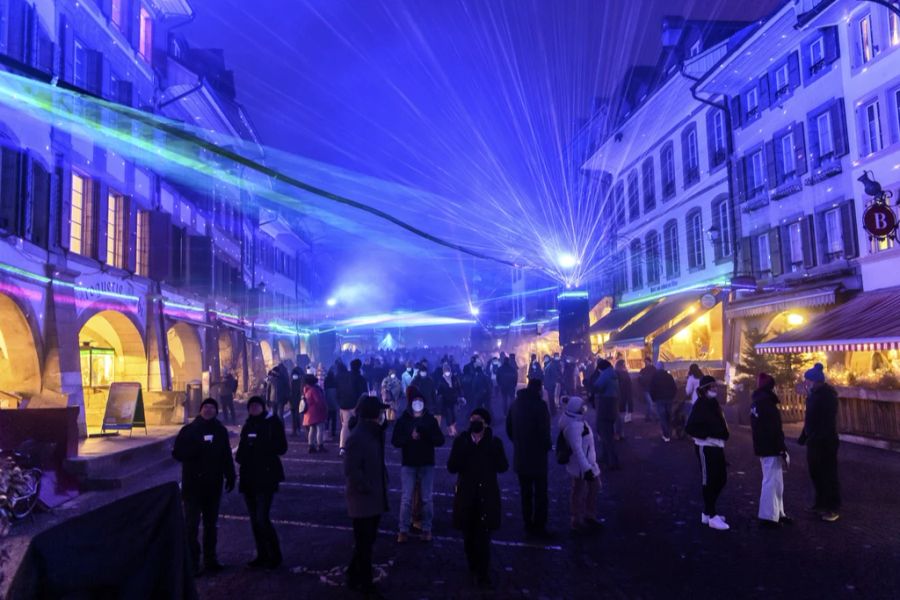 Bis zu 90'000 Besucher zieht das Licht-Festival in Murten FR jeweils an.