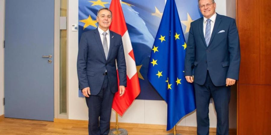 Bundesrat Ignazio Cassis trifft am Mittwochabend EU-Kommissions-Vizepräsident Maros Sefcovic in Bern zu einem Arbeitsessen. (Handout EU-Kommission)