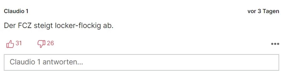 Auch dieser Leser ist nicht mit Mischi Wettsteins Einschätzung einverstanden.