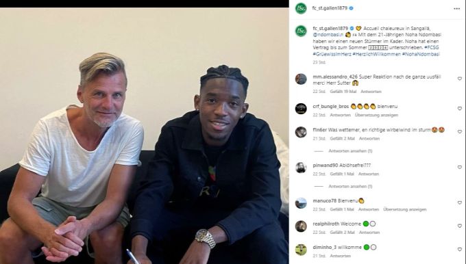 Erst unter der Woche hat der FC St.Gallen Noah Ndombasi ablösefrei verpflichtet. st. gallen