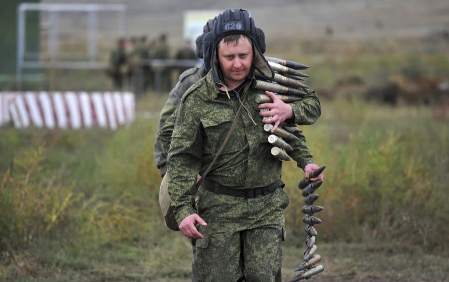 Ein russischer Rekrut während einer Übung, 4. Oktober 2022. (Archiv)