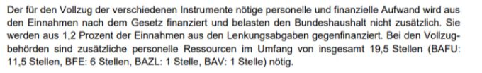 Der Ausschnitt aus dem erläuternden Bericht des Bundesamts für Umwelt zum CO2-Gesetz. Bafu Co2-Gesetz