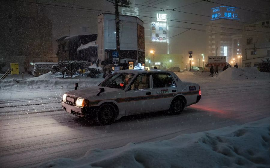 Taxi im Schneesturm