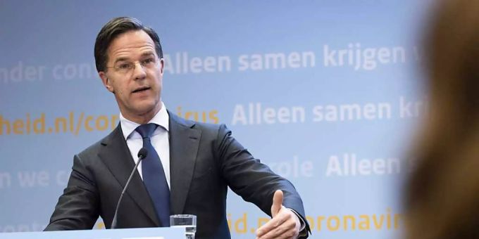 Mark Rutte, Ministerpräsident der Niederlande, spricht bei einer Pressekonferenz zu Massnahmen zur Eindämmung der Corona-Pandemie. Coronavirus