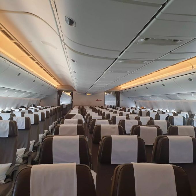 Eine Swiss-Maschine auf dem Flug von Tokyo nach Zürich Ende Januar mit rund 20 Passagiere an Bord. Coronavirus