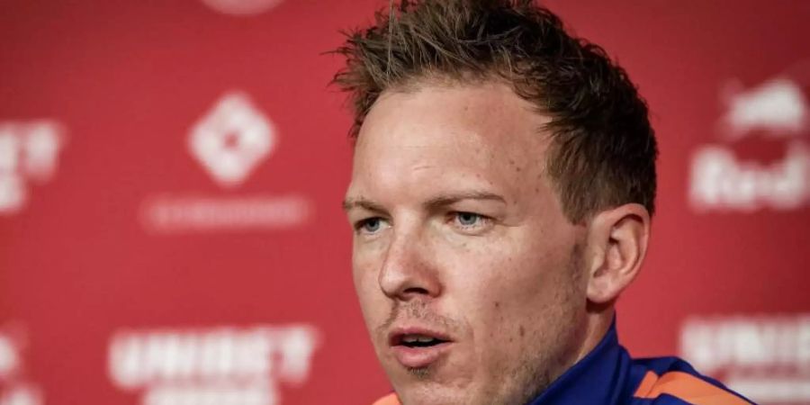Leipzig-Trainer Julian Nagelsmann will gegen den BVB nicht pokern. Foto: ---/RB Leipzig/dpa