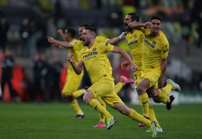 Der Jubel kennt nach dem Sieg im Penaltyschiessen keine Grenzen mehr. Villarreal CF Manchester United