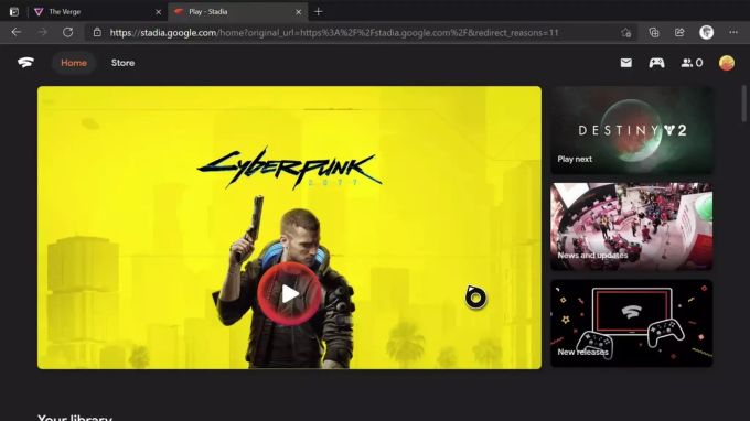 Auch Google Stadia funktioniert mit Microsoft Edge auf der Xbox Series X/S. Stadia Microsoft Edge Xbox