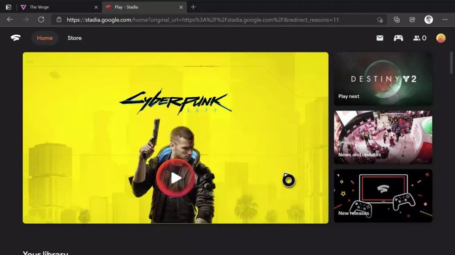 Stadia Microsoft Edge Xbox