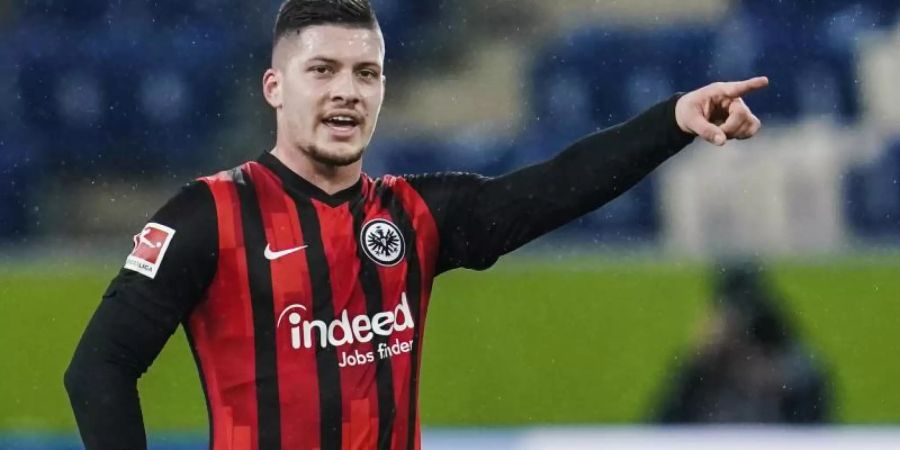 Luka Jovic schliesst einen Verbleib bei Eintracht Frankfurt über das Saisonende hinaus nicht aus. Foto: Uwe Anspach/dpa