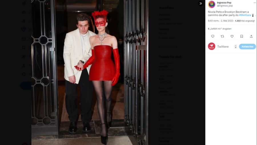 Brooklyn Beckham und Nicola Anne Peltz bei der After Party der Met Gala.