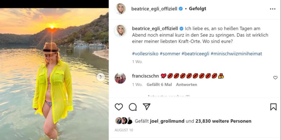 Beatrice Egli zeigt sich im Bikini.