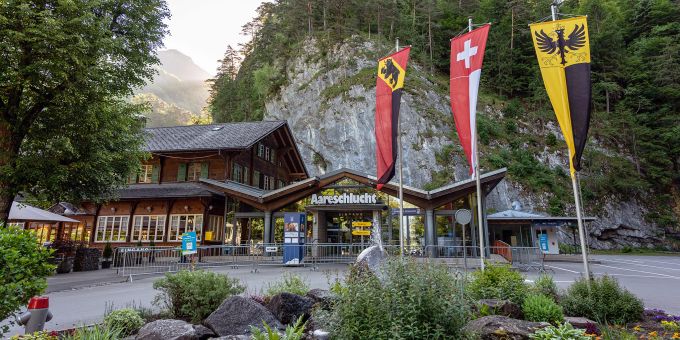 Der Eingang zur Aareschlucht in Meiringen. Der Eingang zur Aareschlucht in Meiringen.