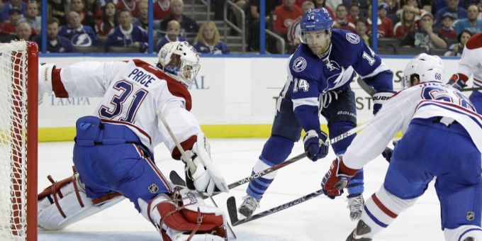 Brett Connolly (Mitte) hier noch im Dress von Tampa Bay Lightning im Jahr 2012. HC Lugano Brett Connolly