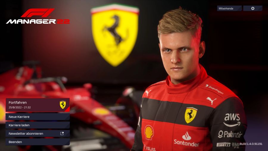 Zum Vergleich: Mick Schumacher sieht seinem echten Vorbild täuschend ähnlich – vom Ferrari-Overall einmal abgesehen.