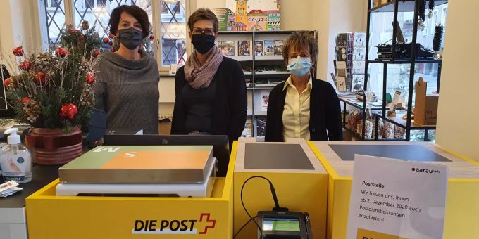 Das Team von «aarau info» wurde an zwei Vormittagen zu den Postdienstleistungen geschult.